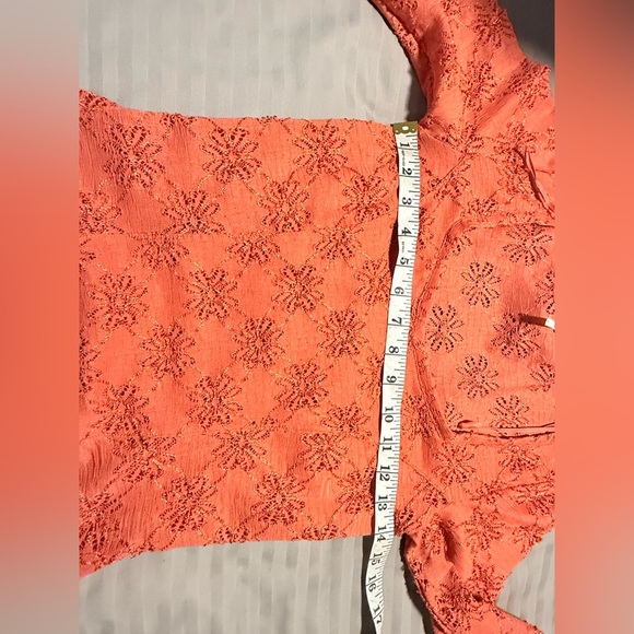 Free People Coral Lace Peplum Blouse - Picture 7 of 8